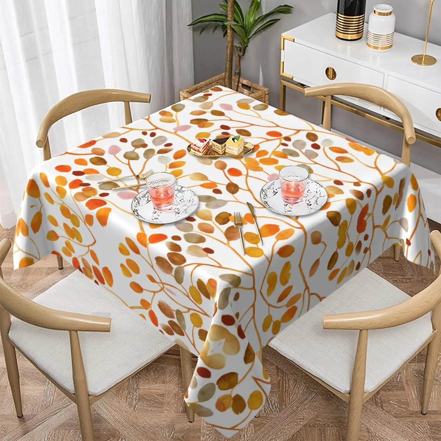 Autumn Pumpkin Waterproof Tablecloth