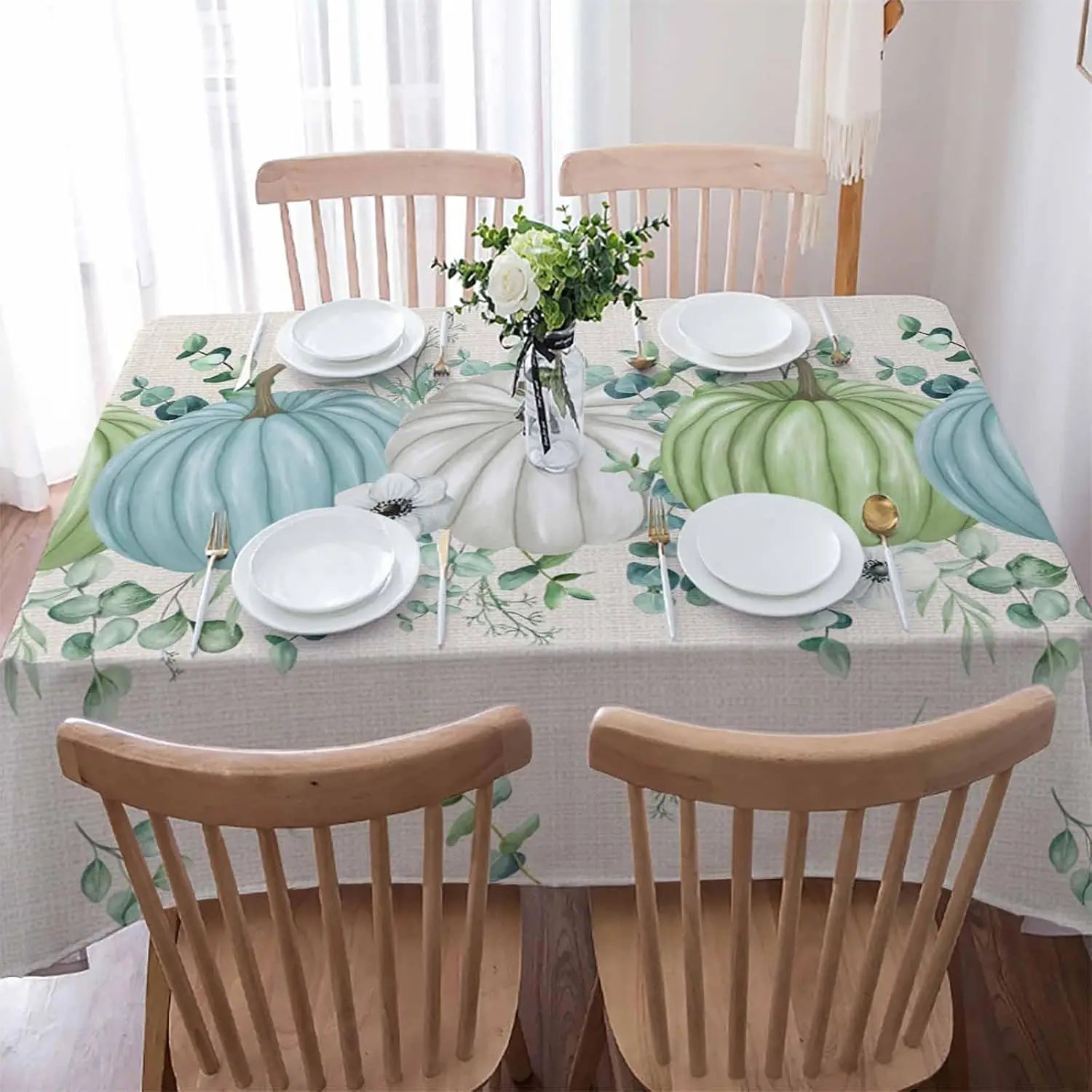Fall Thanksgiving Pumpkin Rectangle Tablecloth