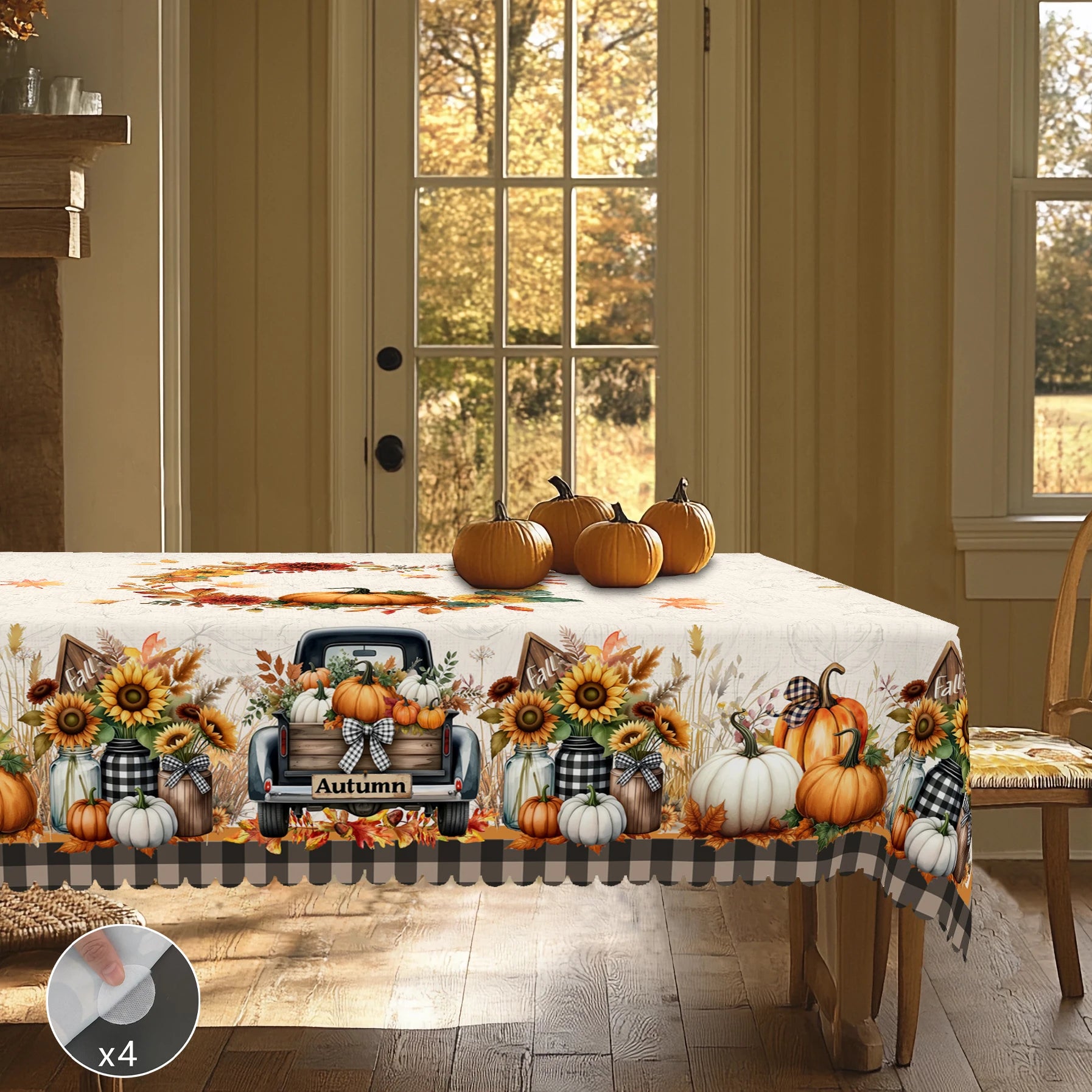 Thanksgiving Pumpkin Theme Tablecloth