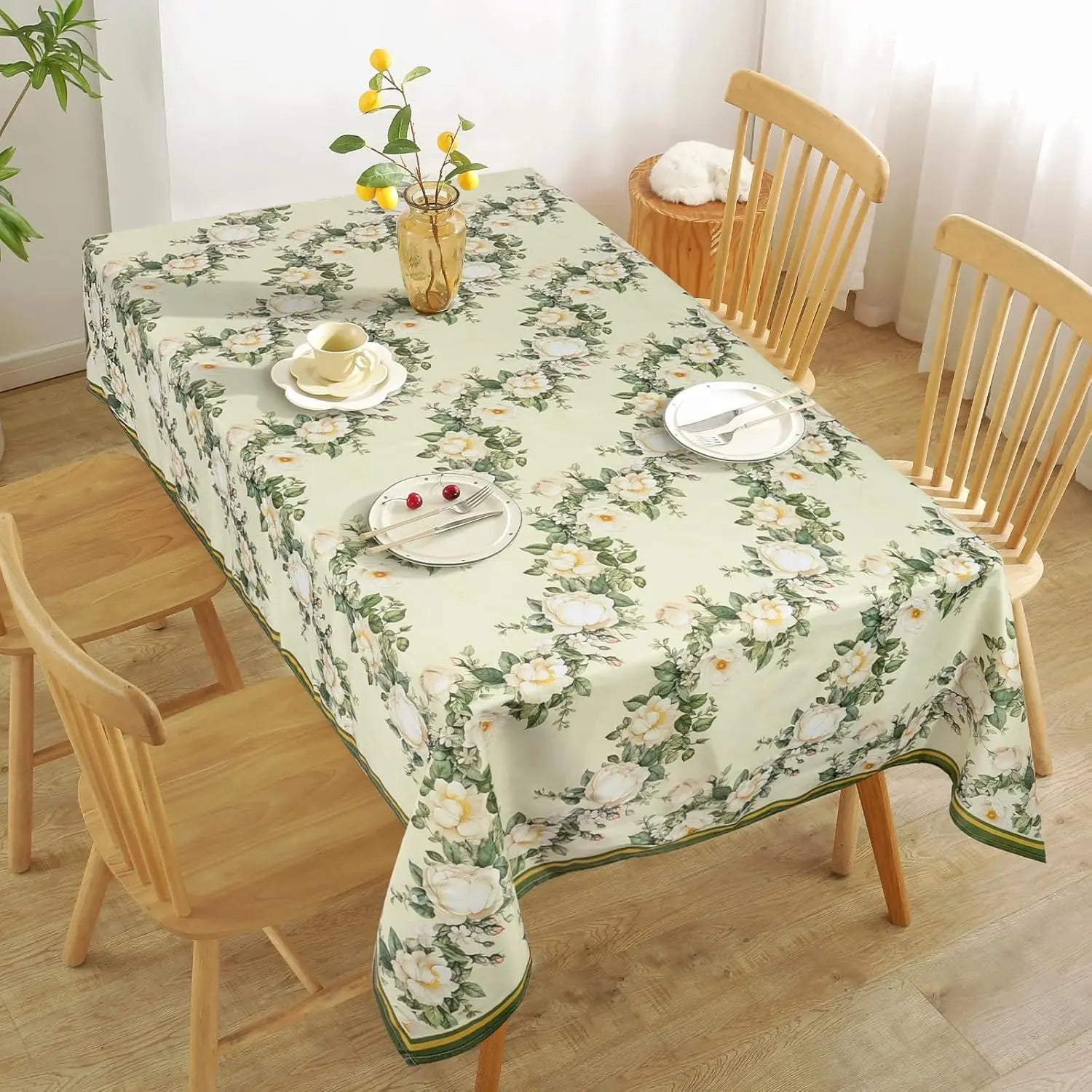 Fall Watercolor Maple Leaves Waterproof Tablecloth