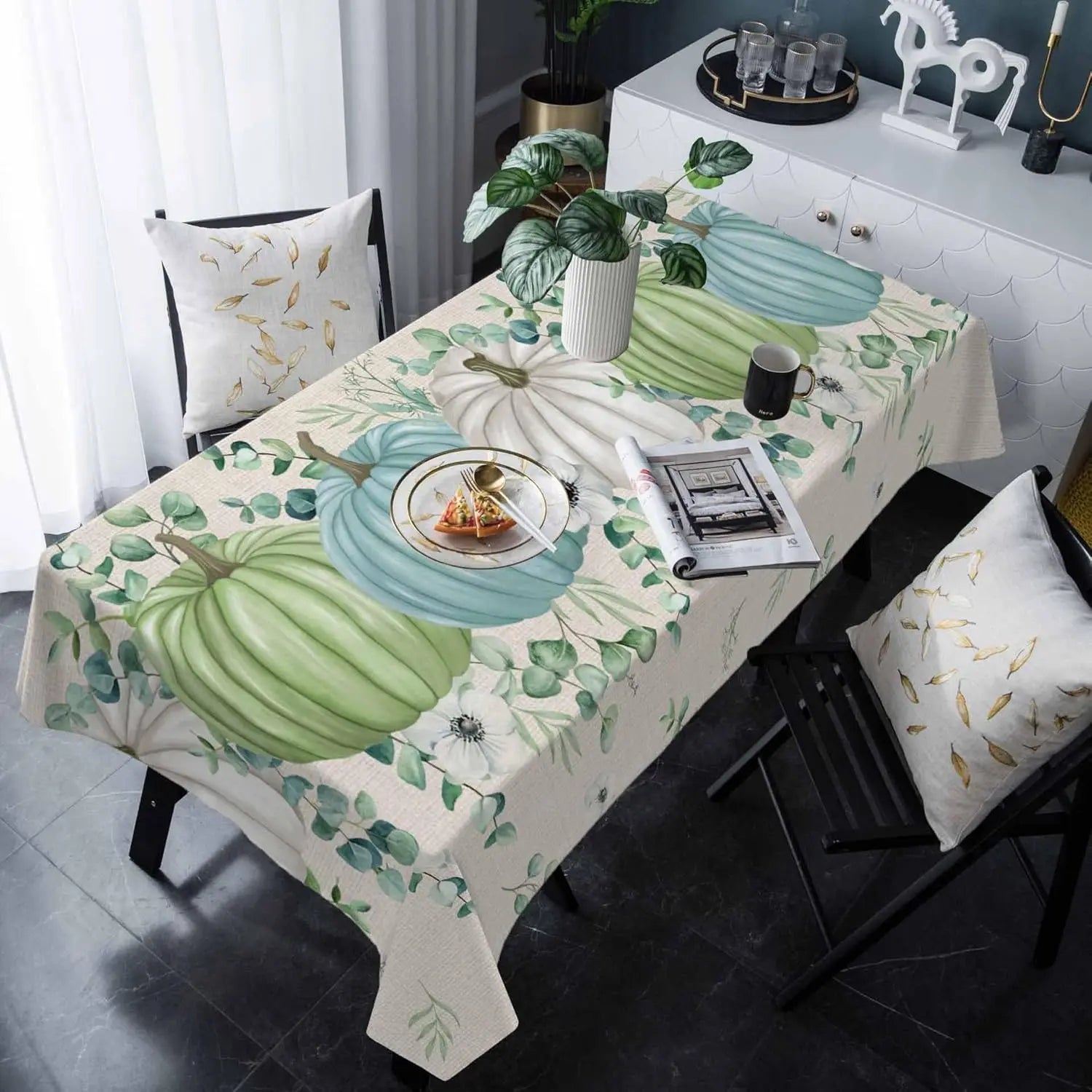 Fall Thanksgiving Pumpkin Rectangle Tablecloth