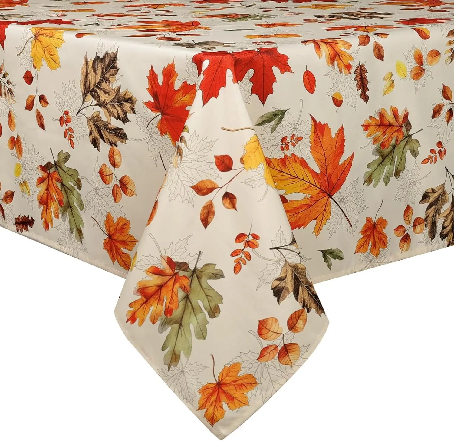 Fall Watercolor Maple Leaves Waterproof Tablecloth