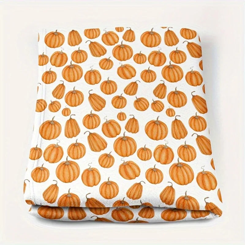 Throw Pumpkin Printed Flannel Blanket