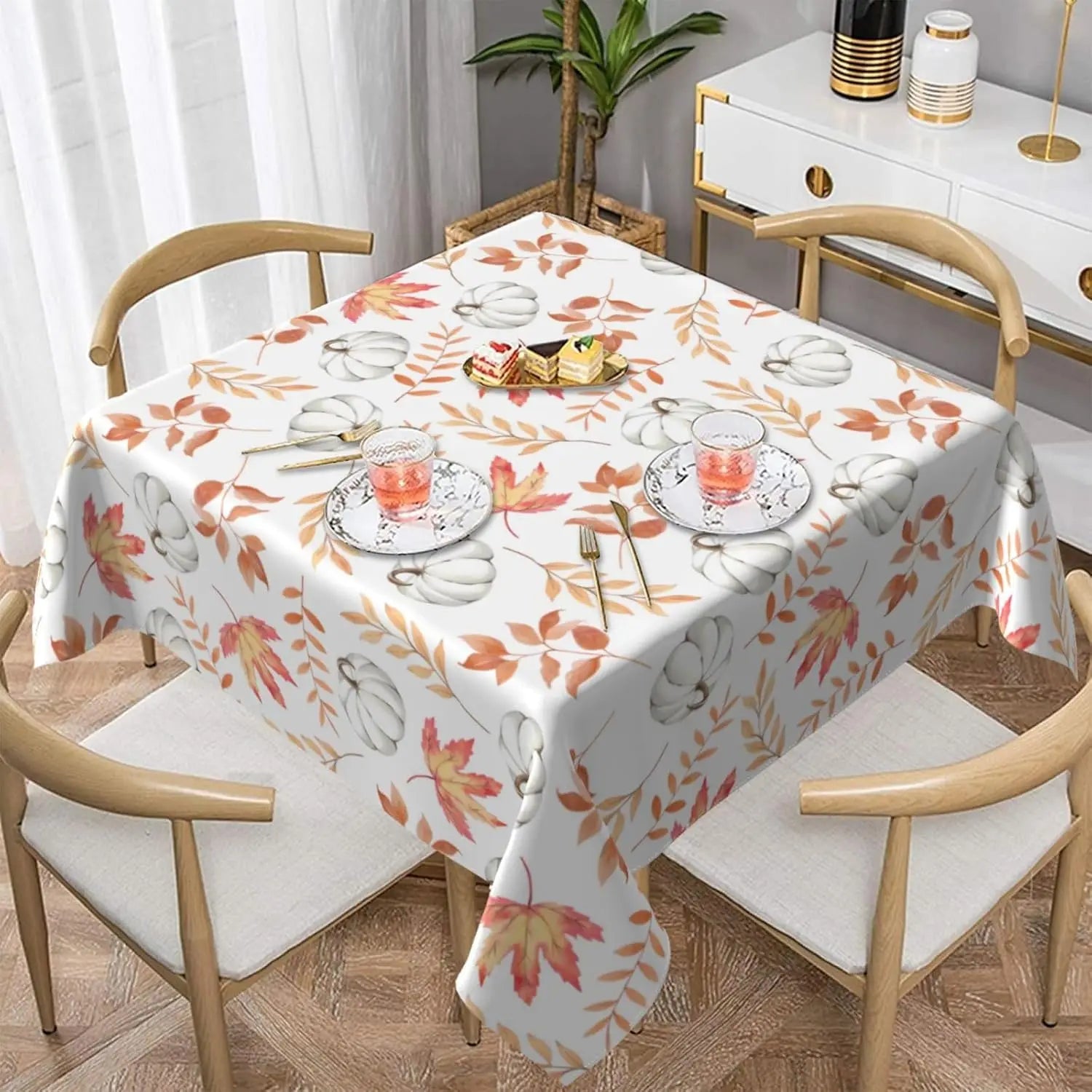 Autumn Pumpkin Waterproof Tablecloth