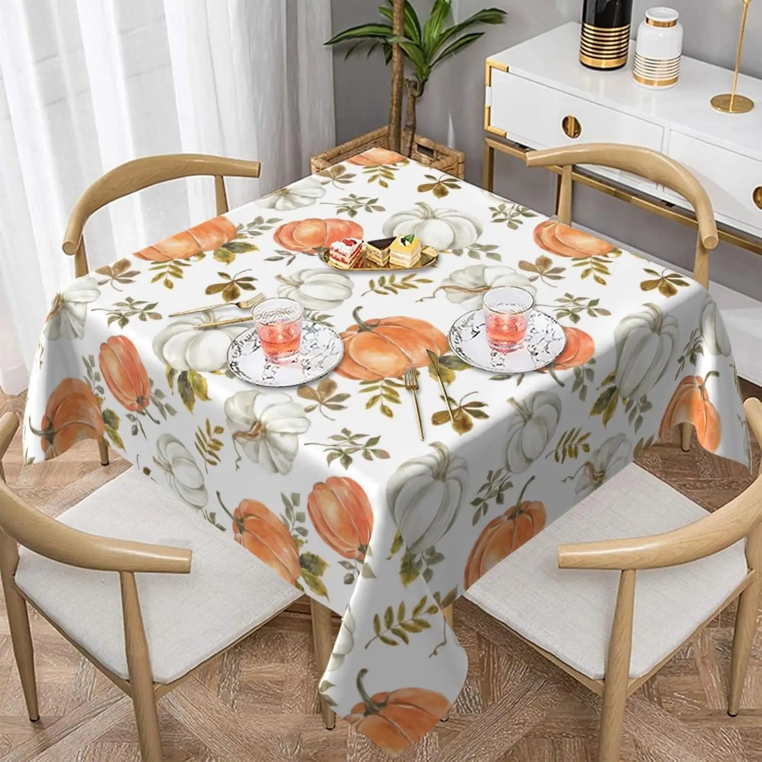 Autumn Pumpkin Waterproof Tablecloth