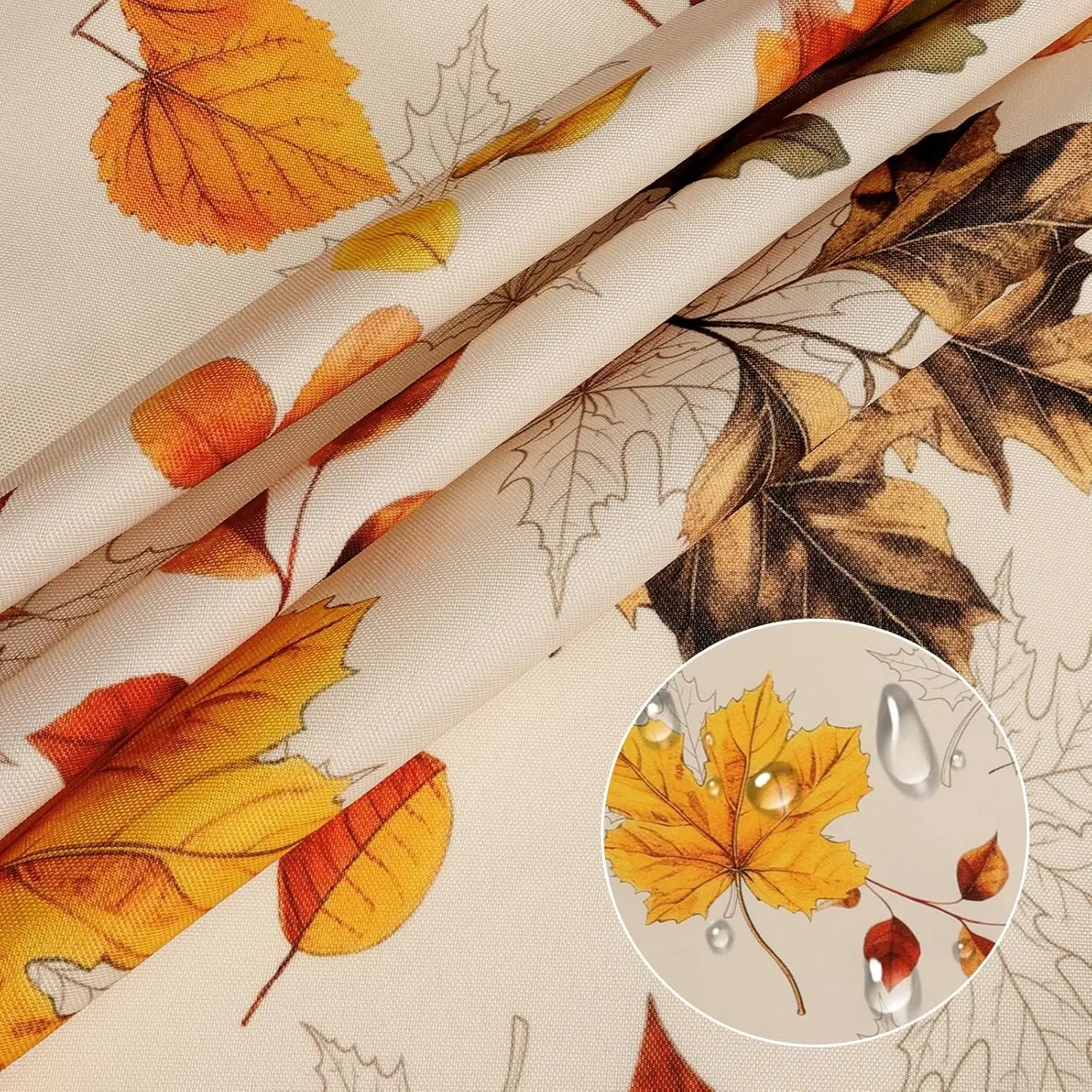 Fall Watercolor Maple Leaves Waterproof Tablecloth
