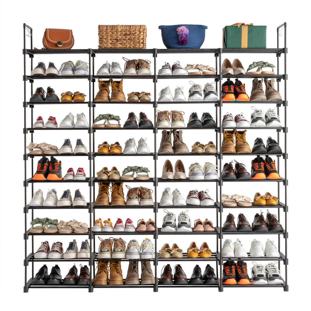 Velven Home 10-Tier Adjustable Shoe Rack — Heavy-Duty Metal & Resin Organizer for Closet, Entryway & Garage (Holds Up to 80 Pairs)