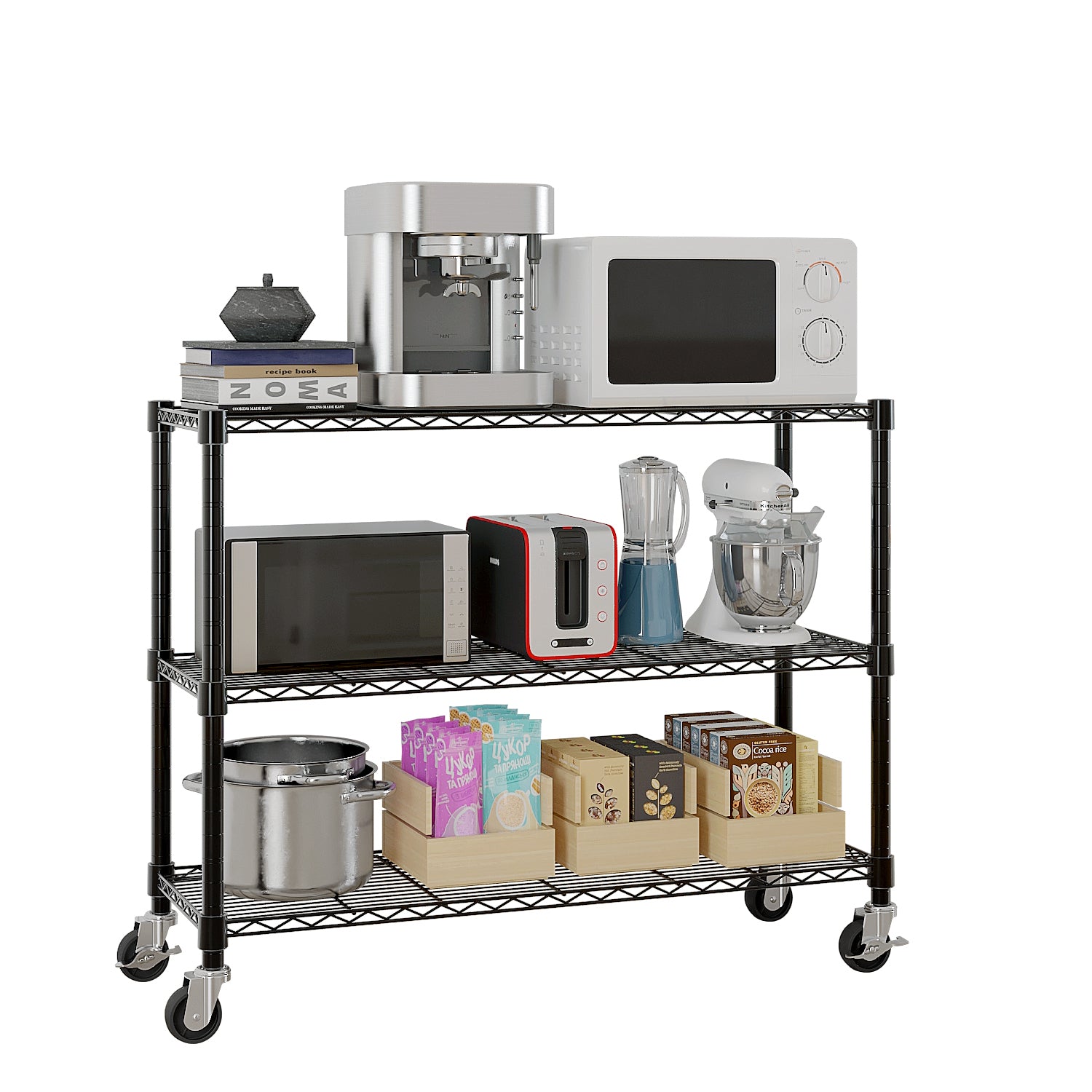 6-Tier Wire Shelving with Wheels