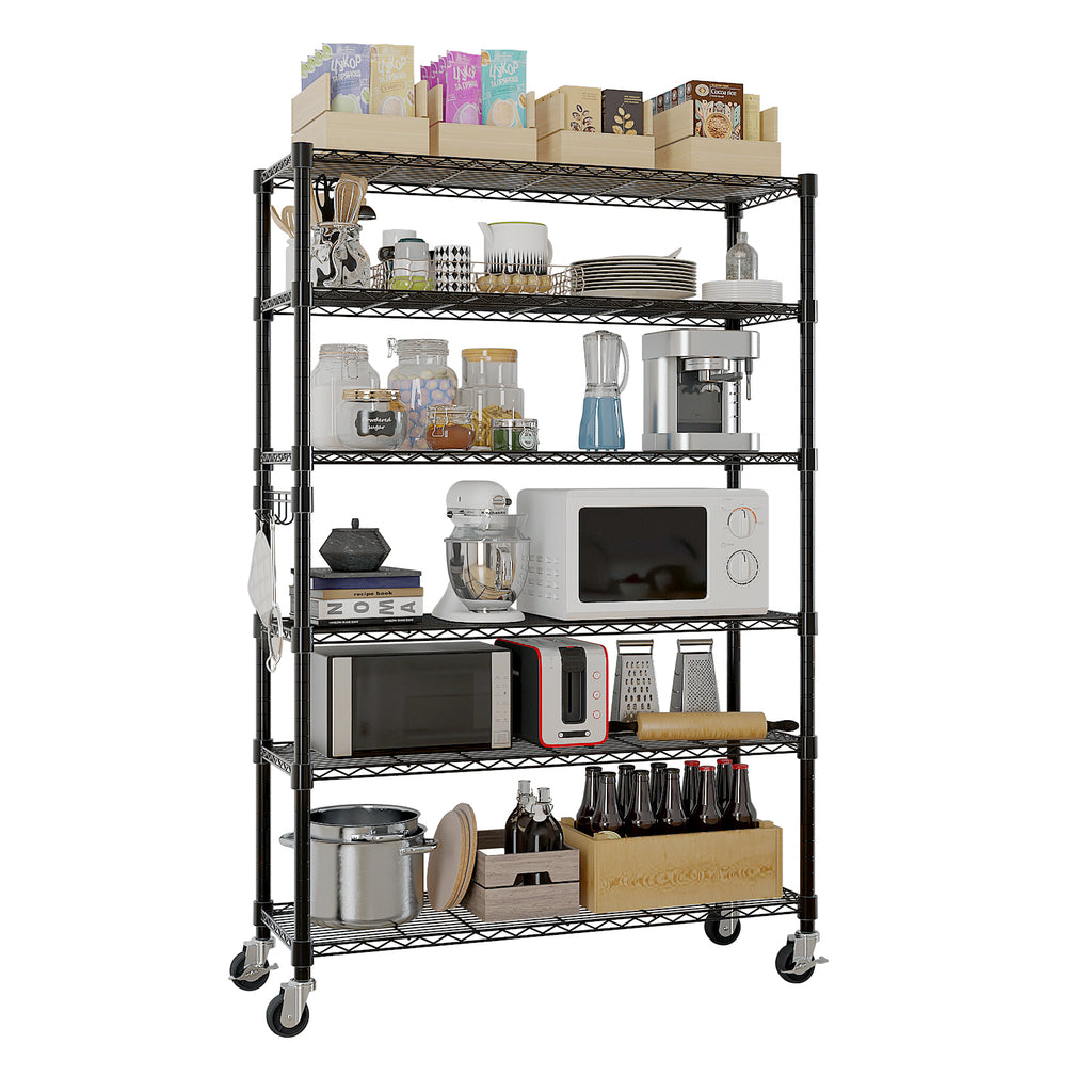 6-Tier Wire Shelving with Wheels