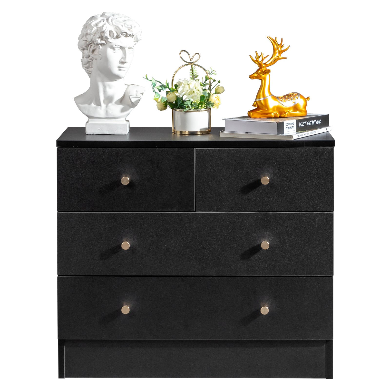 [] Modern Simple 4-Drawer Dresser Black