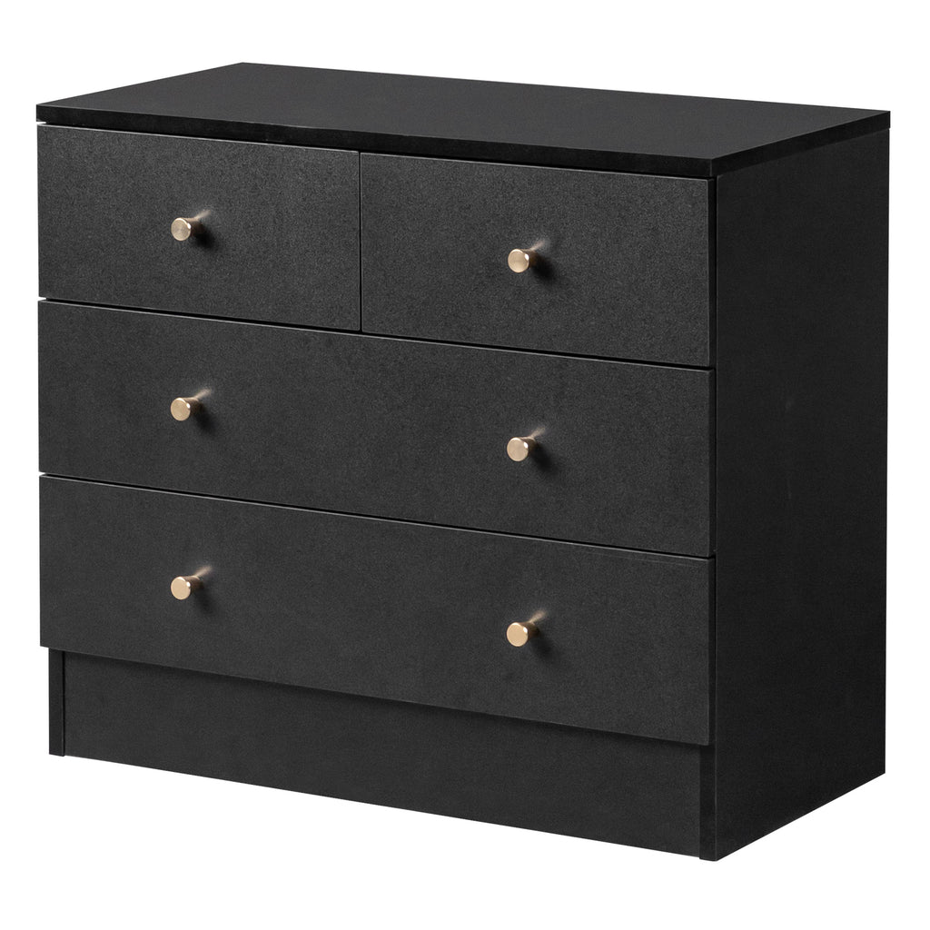 [] Modern Simple 4-Drawer Dresser Black
