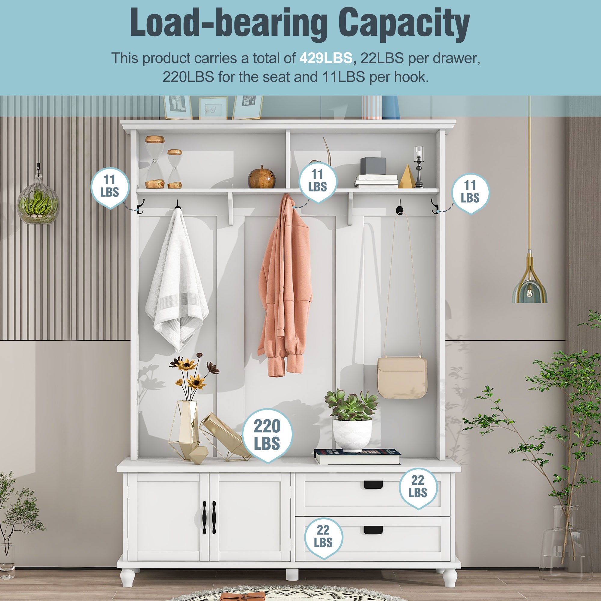 Modern Style Hall Tree