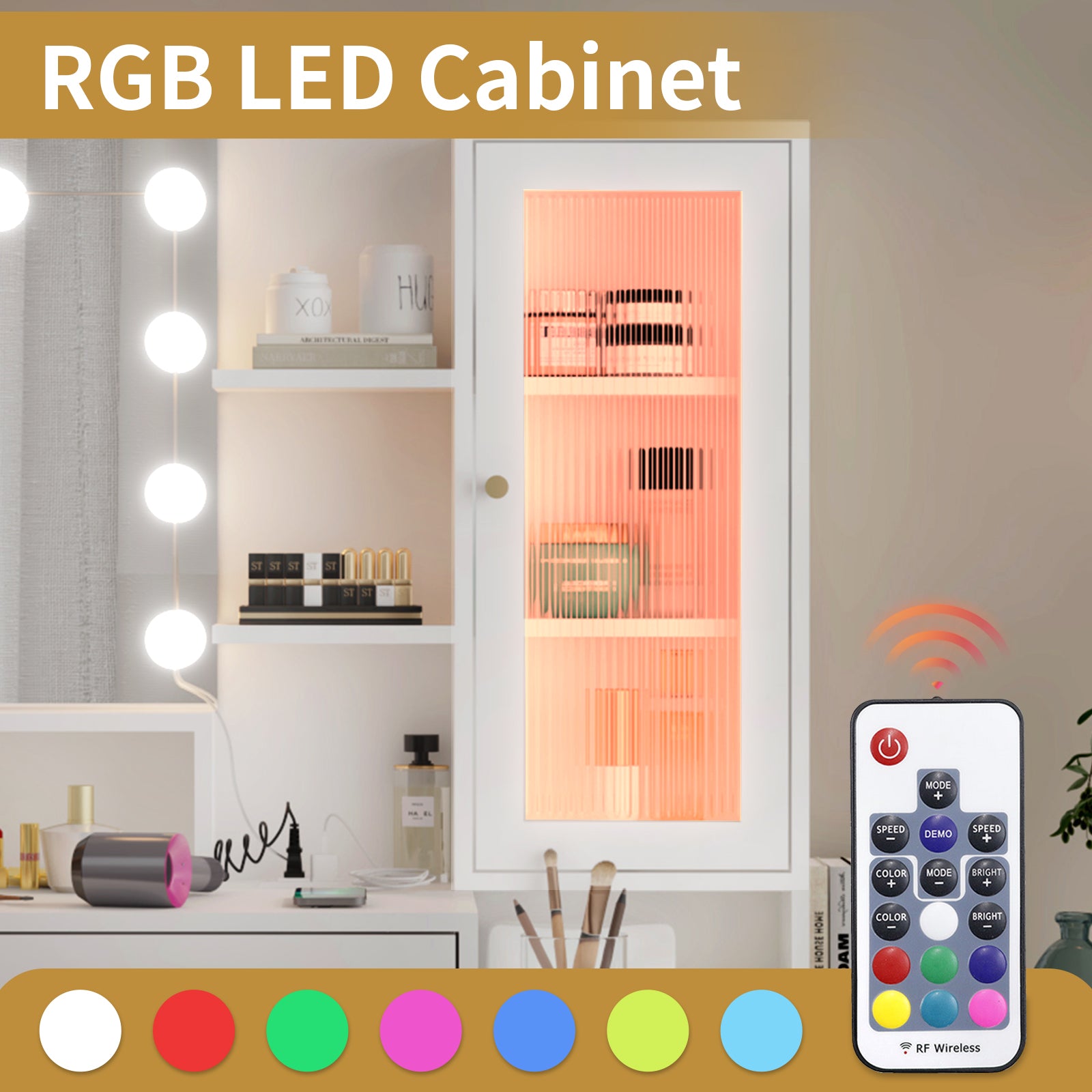 Large Makeup Vanity with Lights