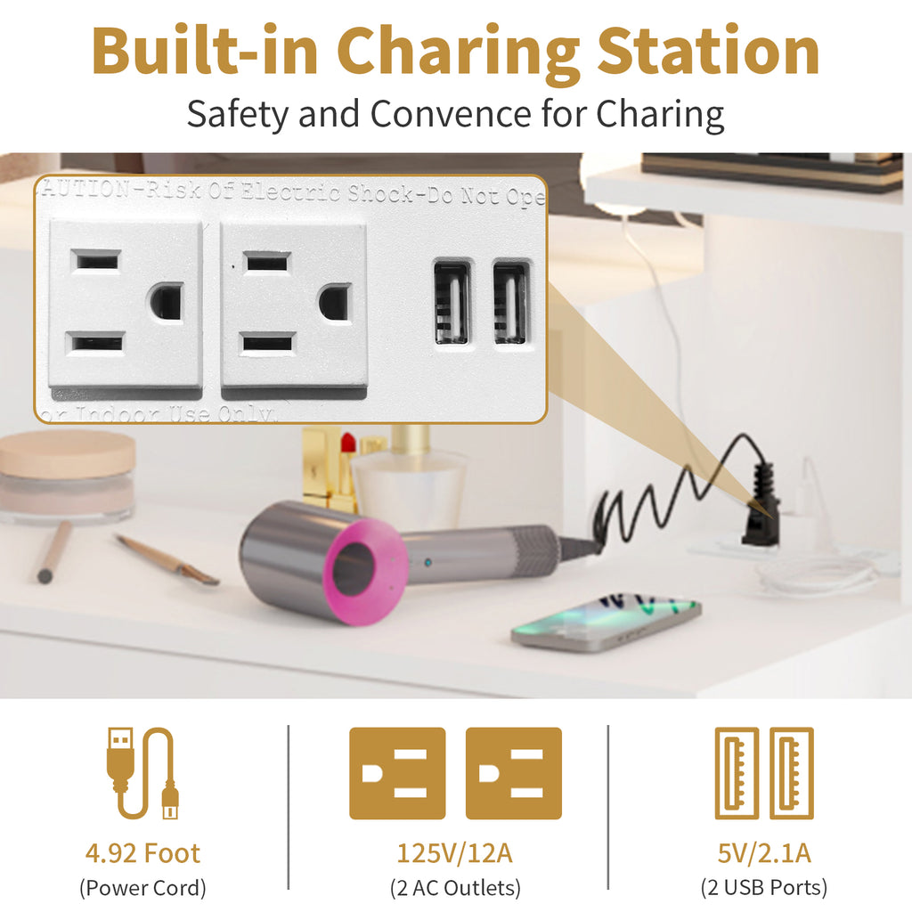 Large Makeup Vanity with Lights
