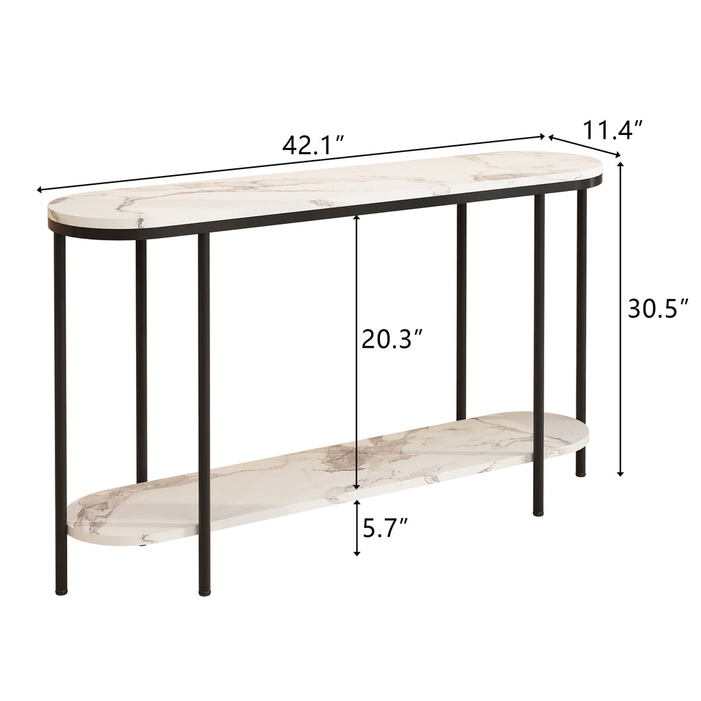 Entryway Table with Storage Shelves