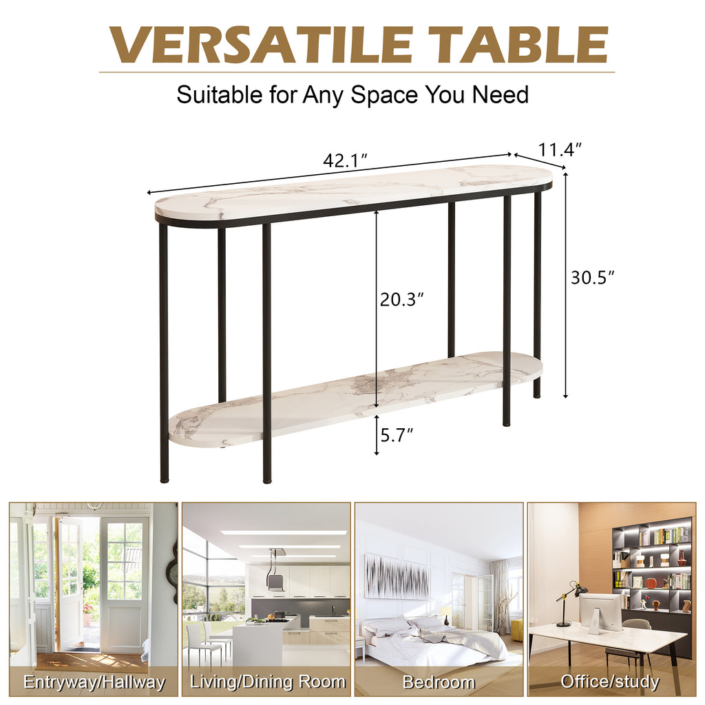 Entryway Table with Storage Shelves