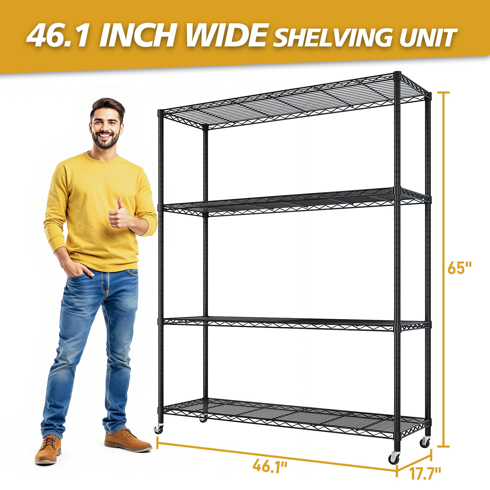Heavy Duty Storage Shelves 46.06"