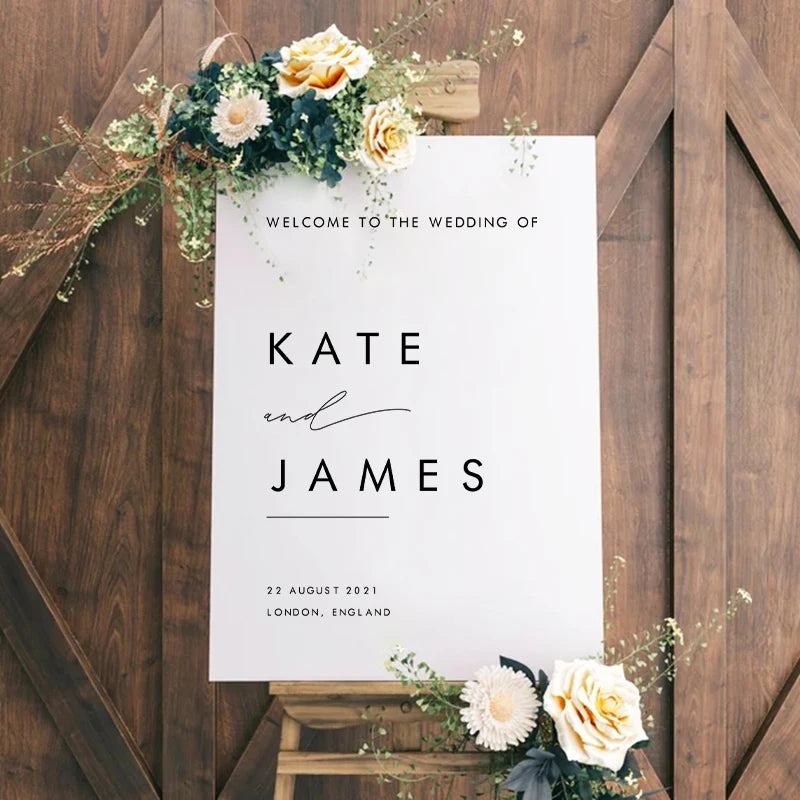 Modern Minimalist Wedding Welcome Sign