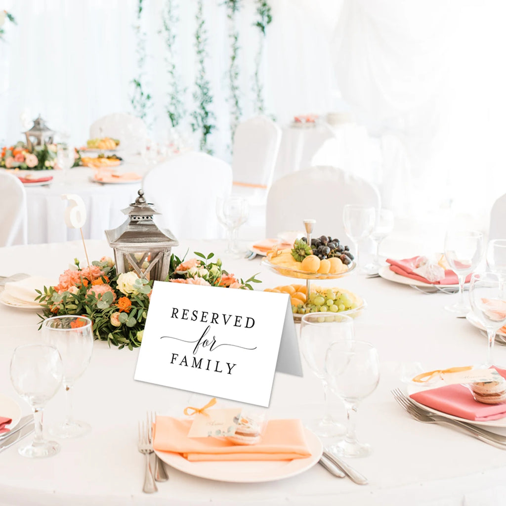 White Reserved Table Sign