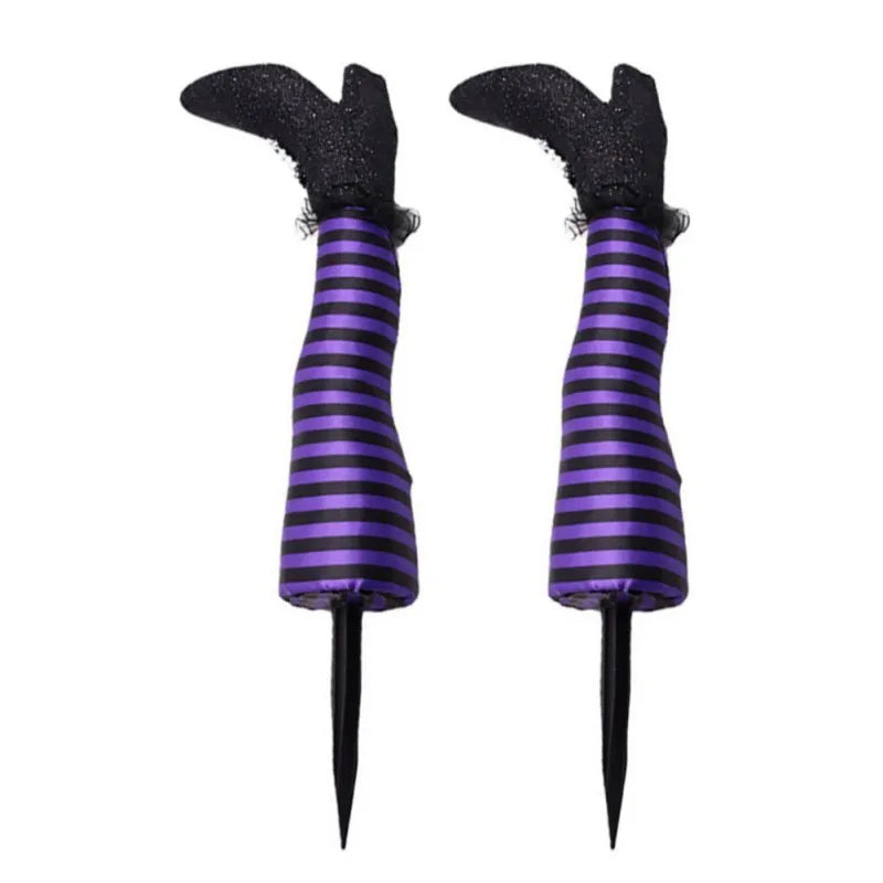 Halloween Witch Legs Decor 2 Pack Upside Down Boot Stakes