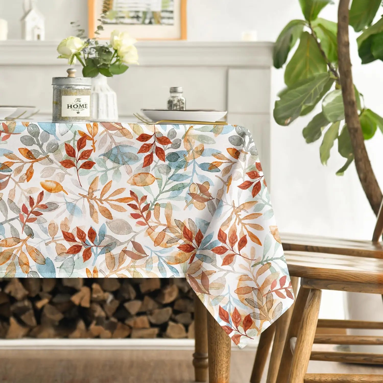 Fall Thanksgiving Maple Leaf Waterproof Tablecloth