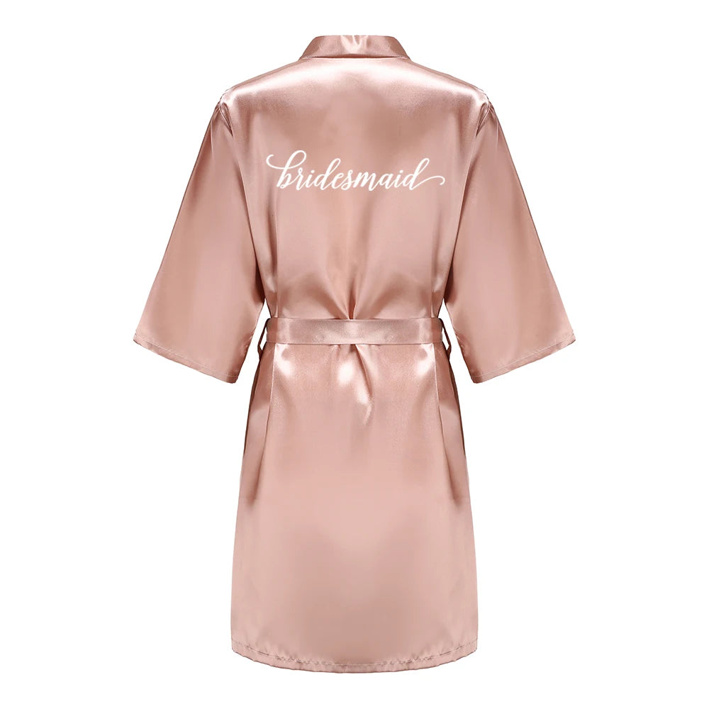 Rose Gold Satin Team Bride Robe