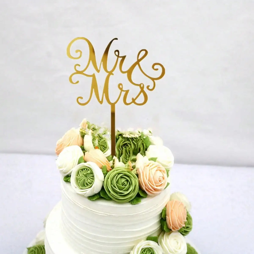 Mr & Mrs Acrylic Cake Toppers