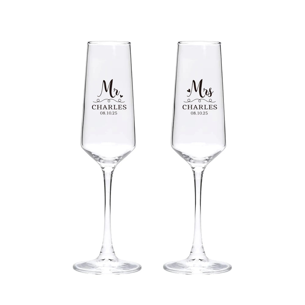 Custom Wedding Champagne Glasses