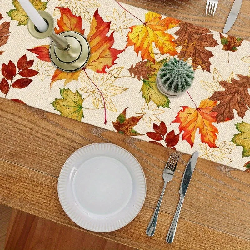 Autumn Harvest Maple Leaf Table Runner Multi Sizes