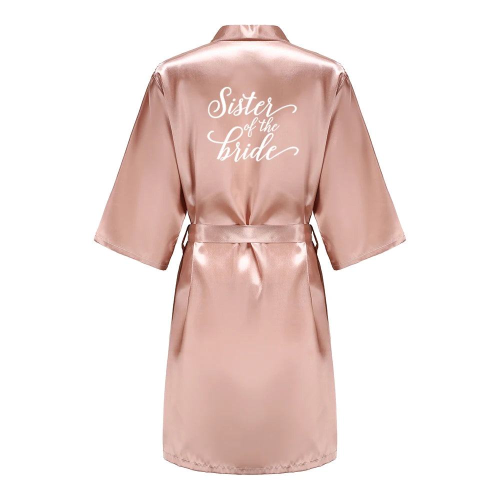 Rose Gold Satin Team Bride Robe