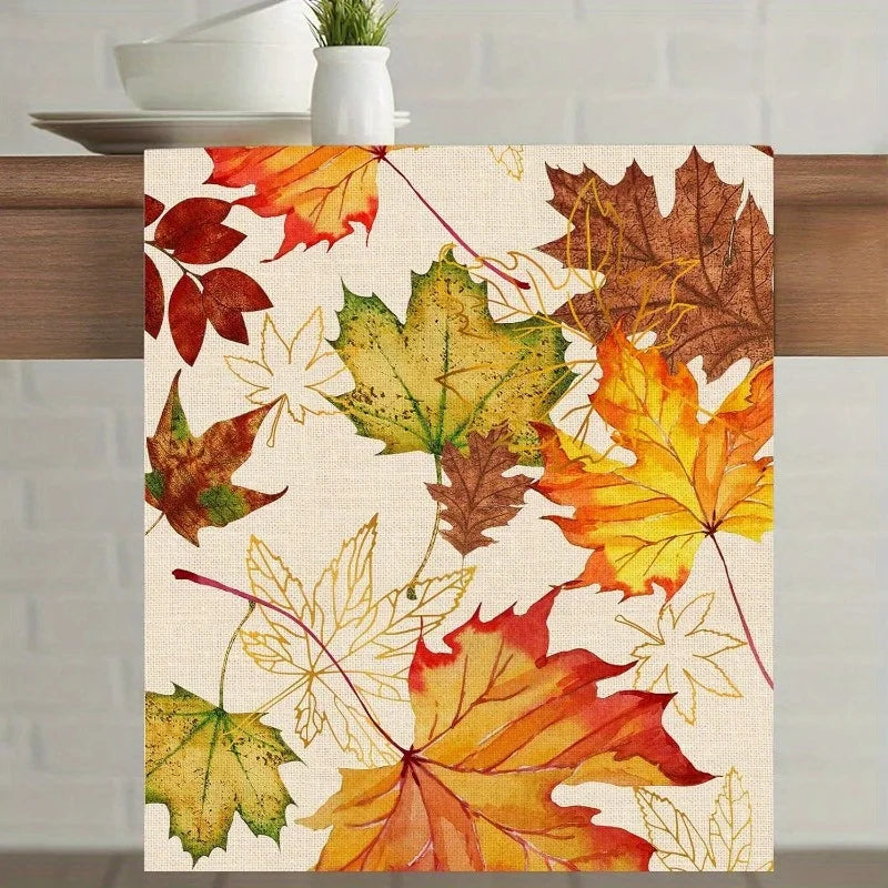 Autumn Harvest Maple Leaf Table Runner Multi Sizes