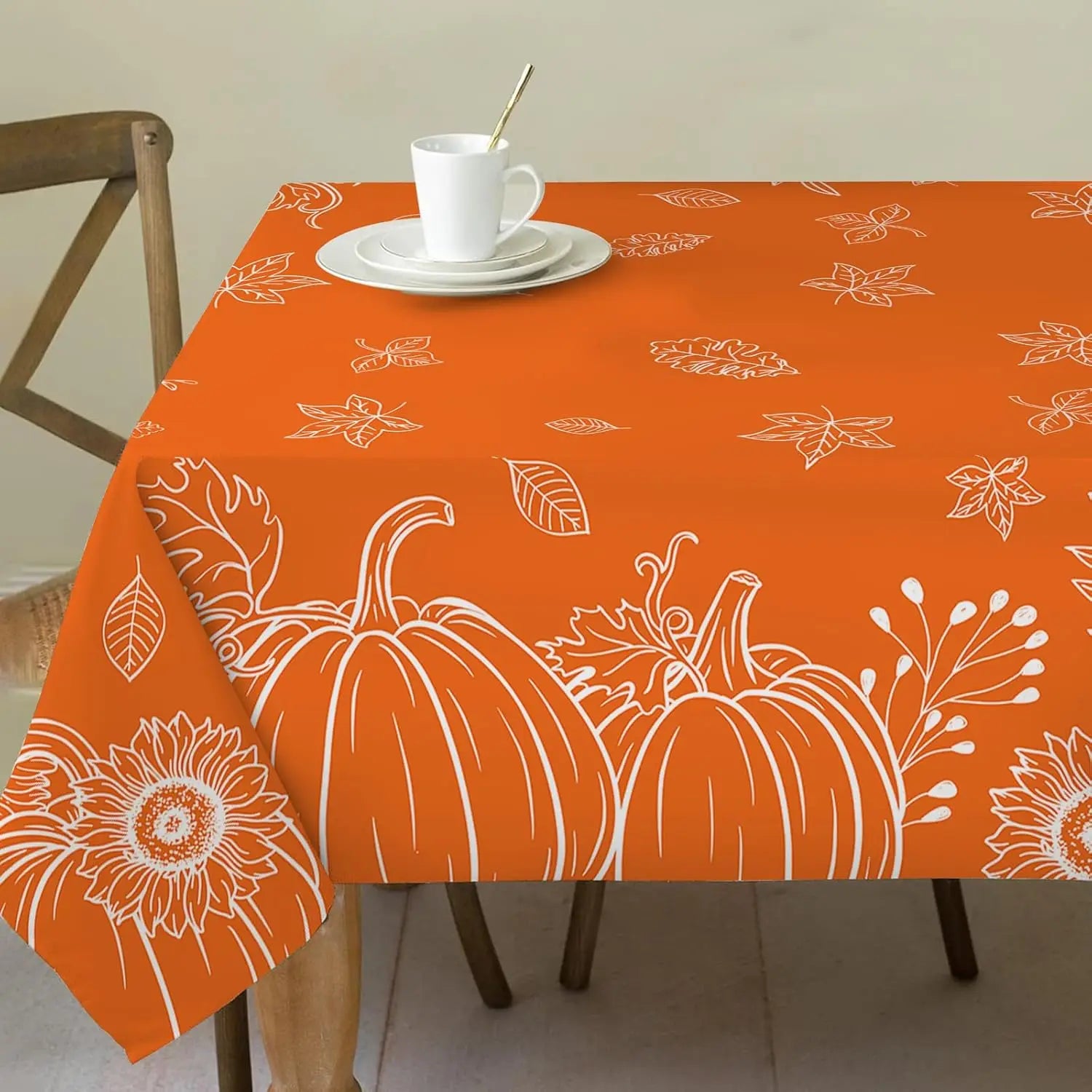 Fall Orange Pumpkins Rectangle Tablecloth