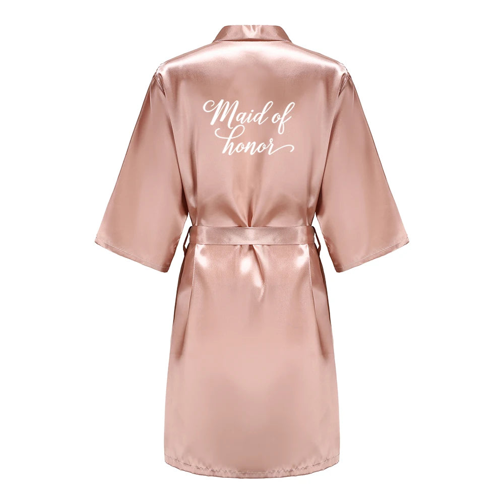 Rose Gold Satin Team Bride Robe