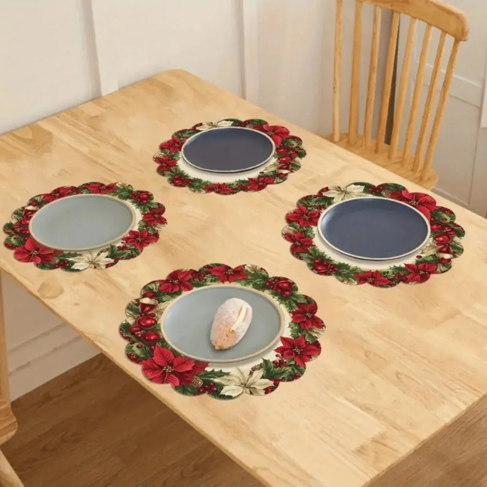 4 Piece Christmas Circular Waves Placemats