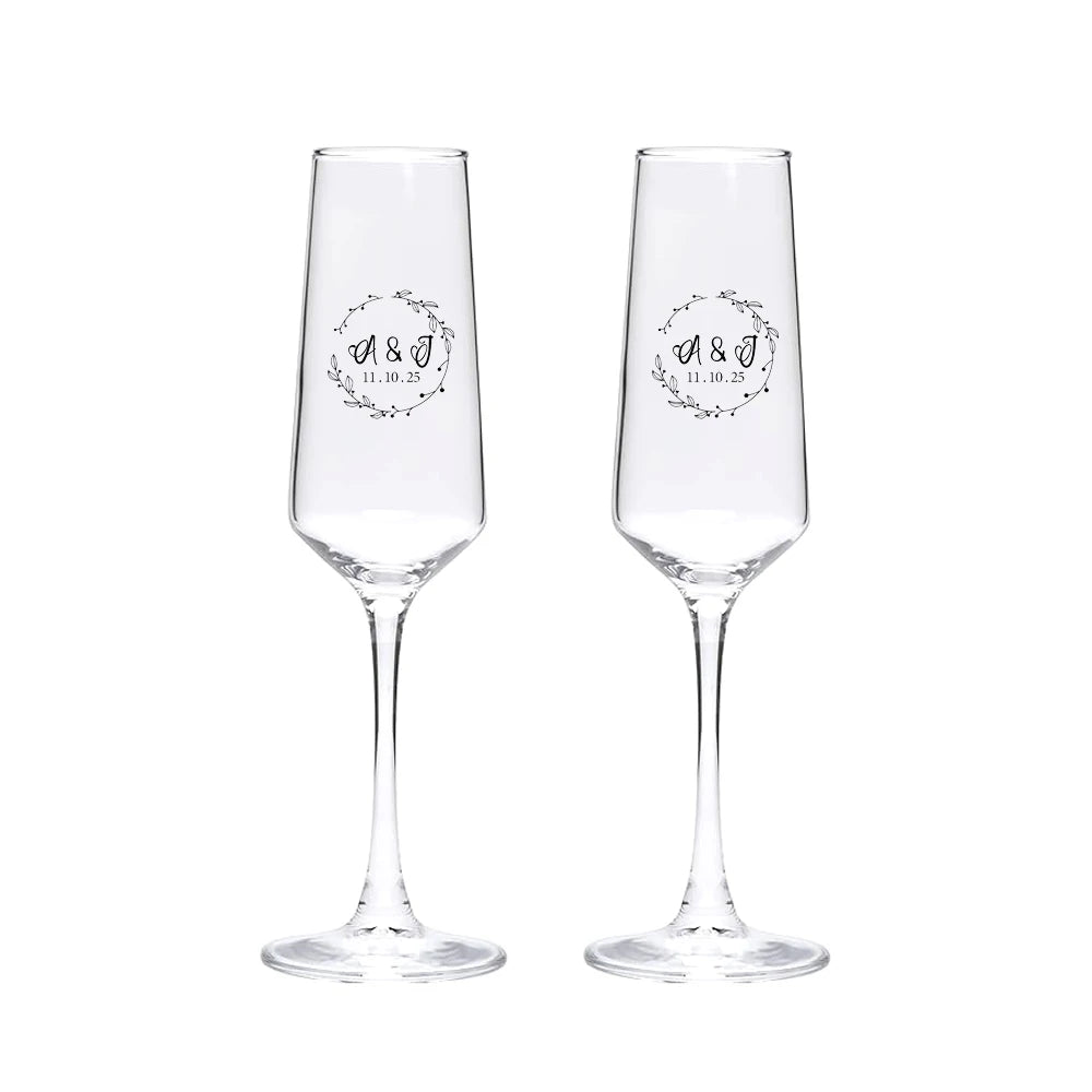 Custom Wedding Champagne Glasses