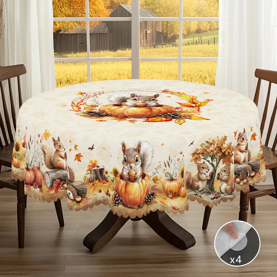 1 Piece of Autum Thanksgiving Themed Printed Tablecloth
