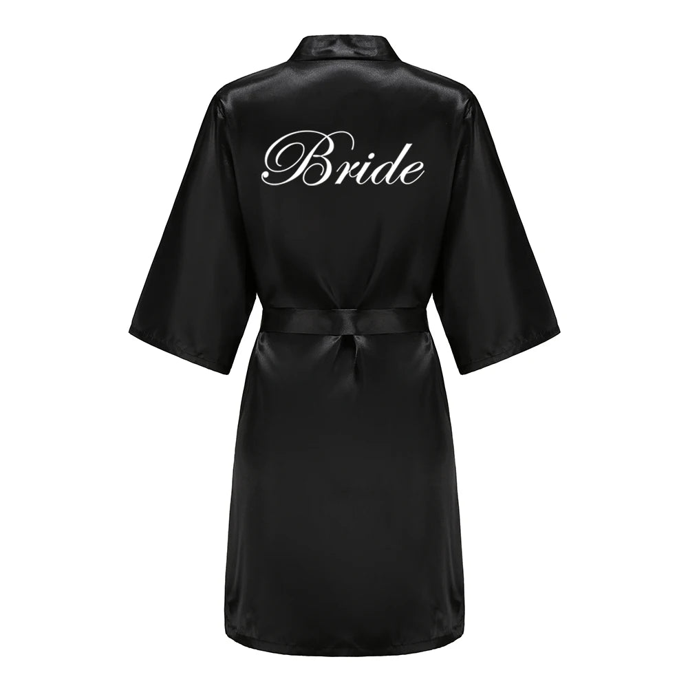 Black Women Silky Satin Robe