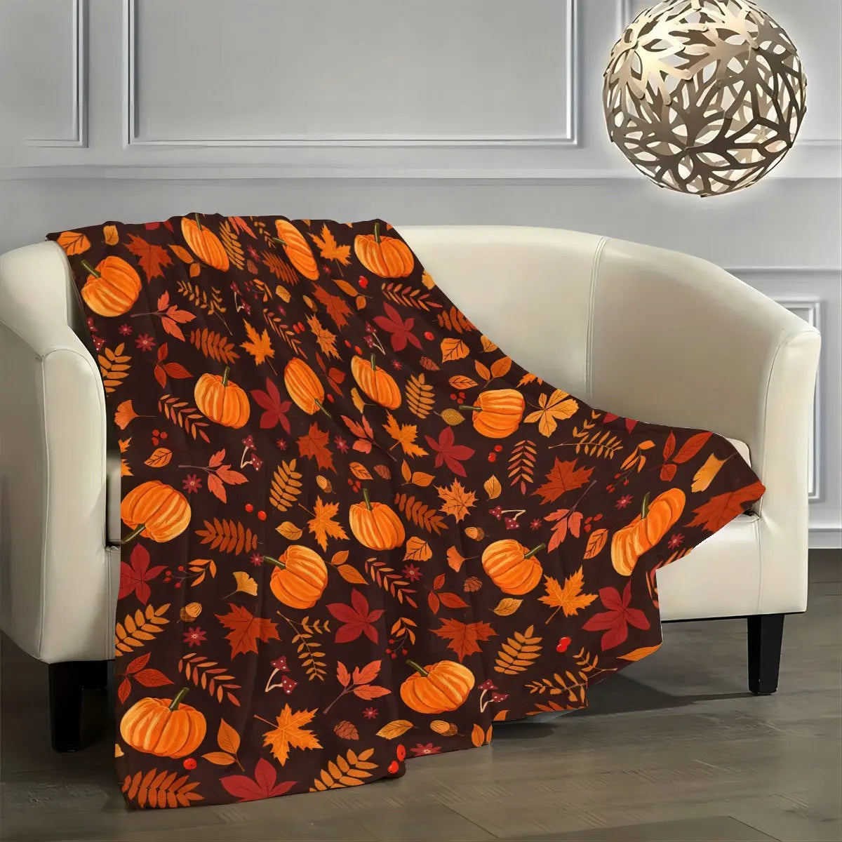 Fall Pumpkin Spice Throw Blanket