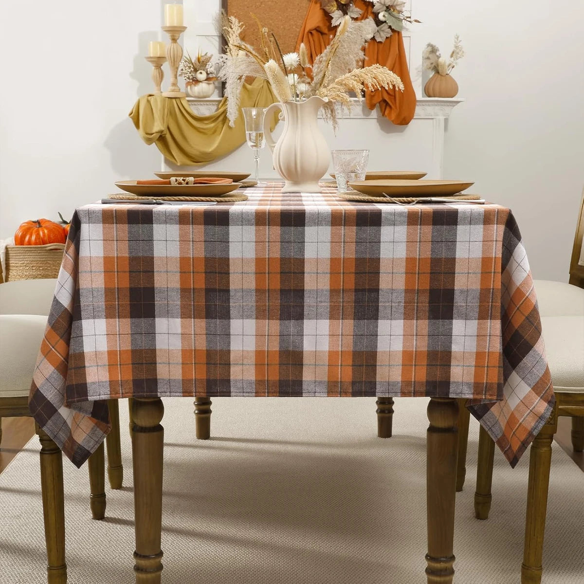 Autumn Square Plaid Rectangular Tablecloth