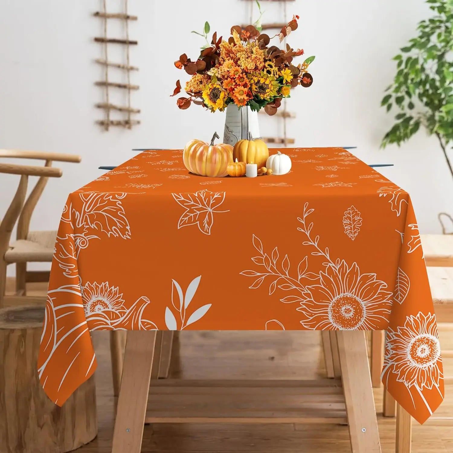 Fall Orange Pumpkins Rectangle Tablecloth
