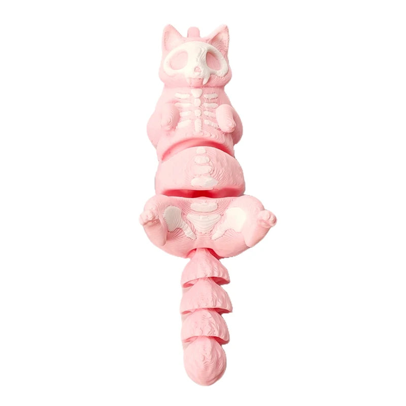 Personalized Skeleton Cat 3D Toy Keychain Backpack Charm