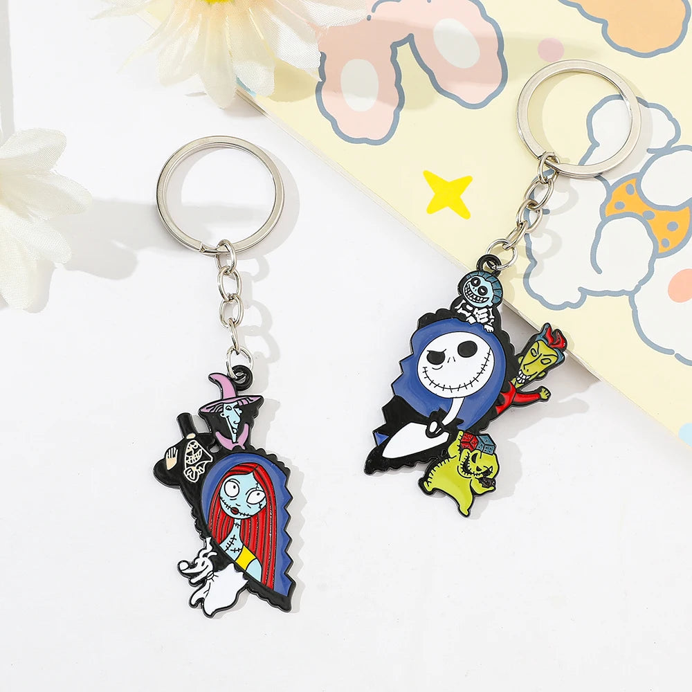 Nightmare Before Christmas Jack And Sally Keychain Pendant