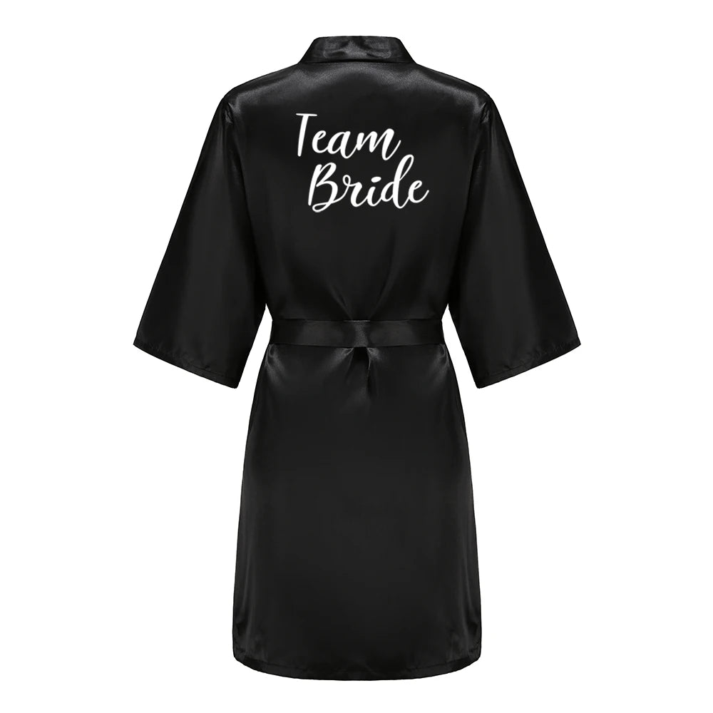 Black Women Silky Satin Robe