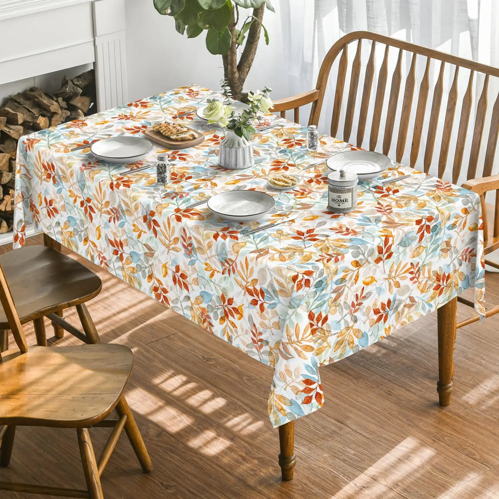 Fall Thanksgiving Maple Leaf Waterproof Tablecloth