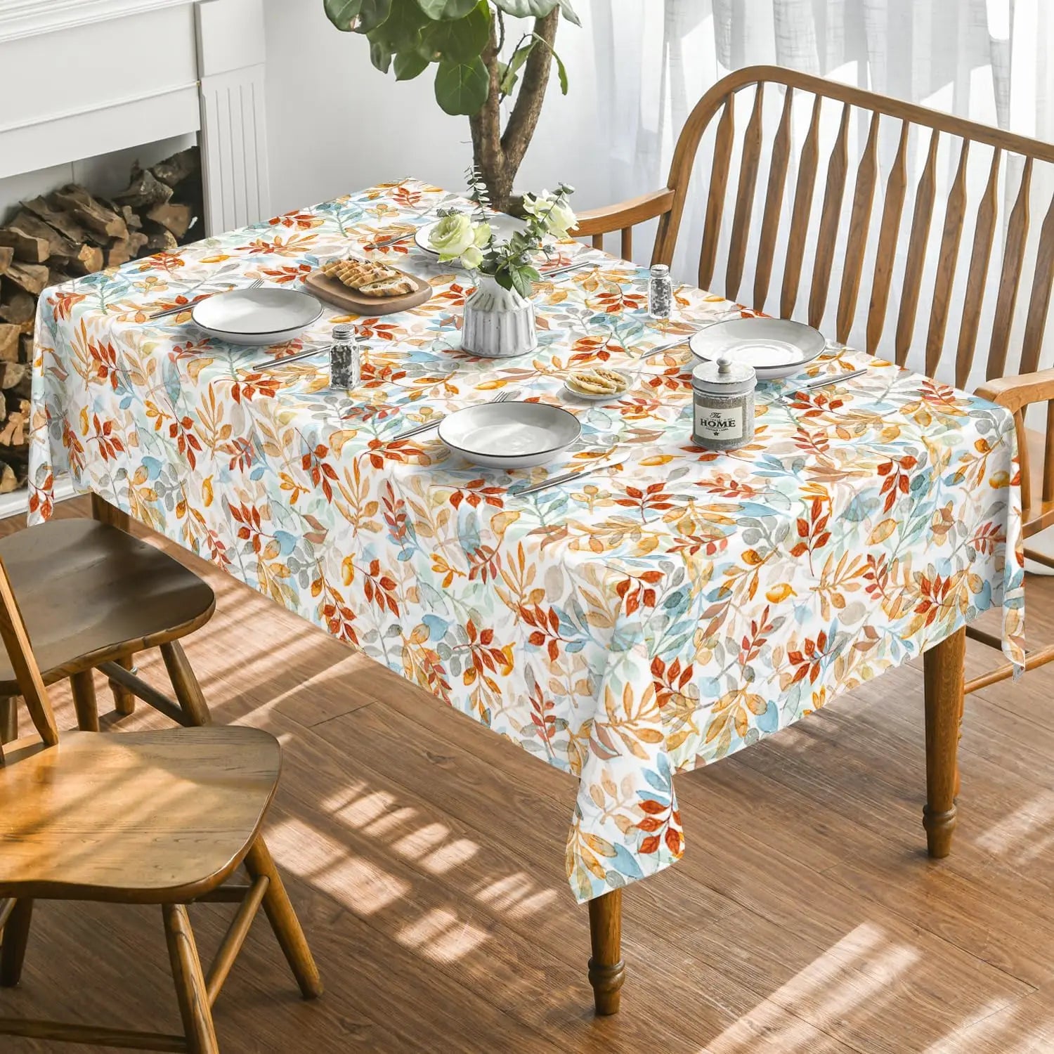 Fall Thanksgiving Maple Leaf Waterproof Tablecloth