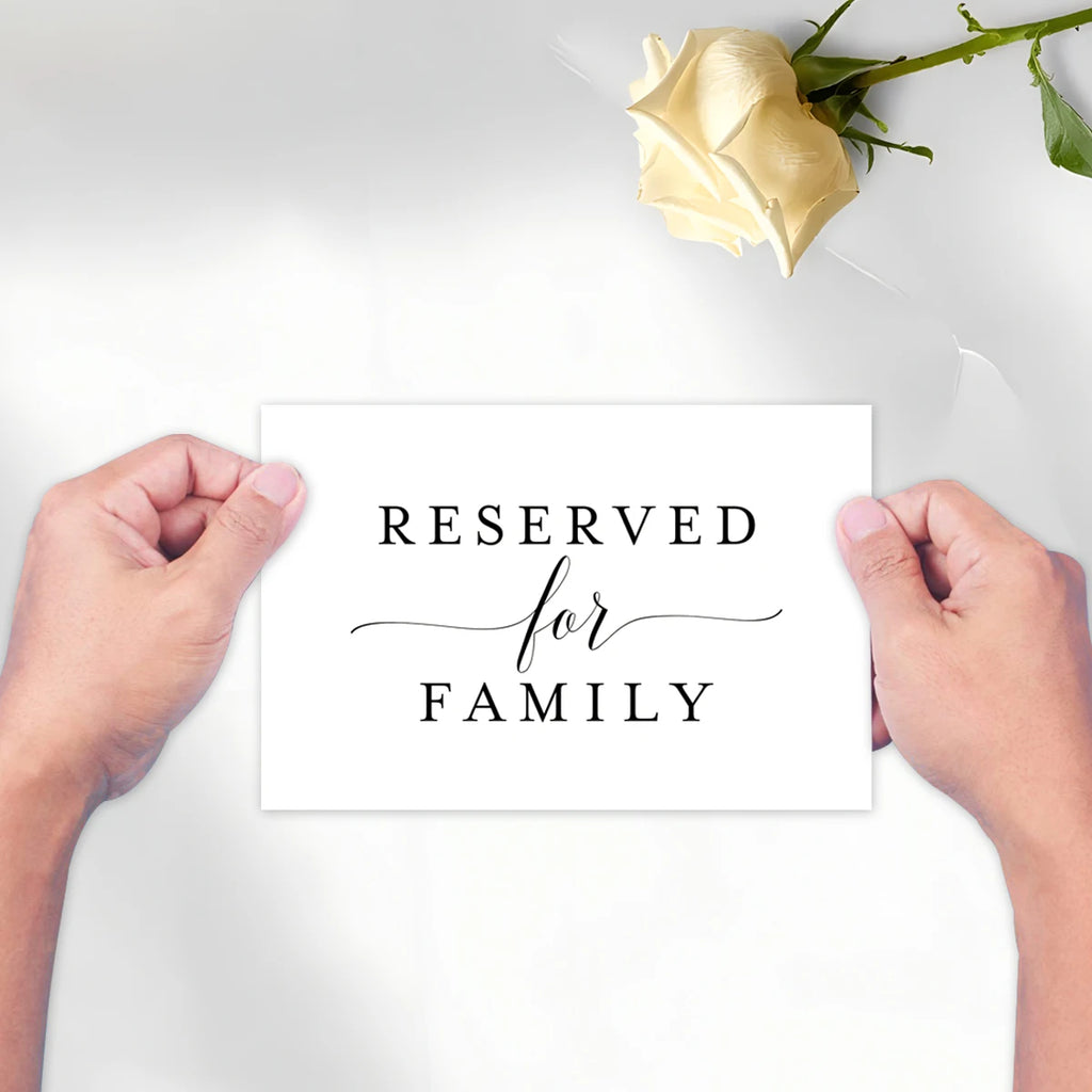 White Reserved Table Sign