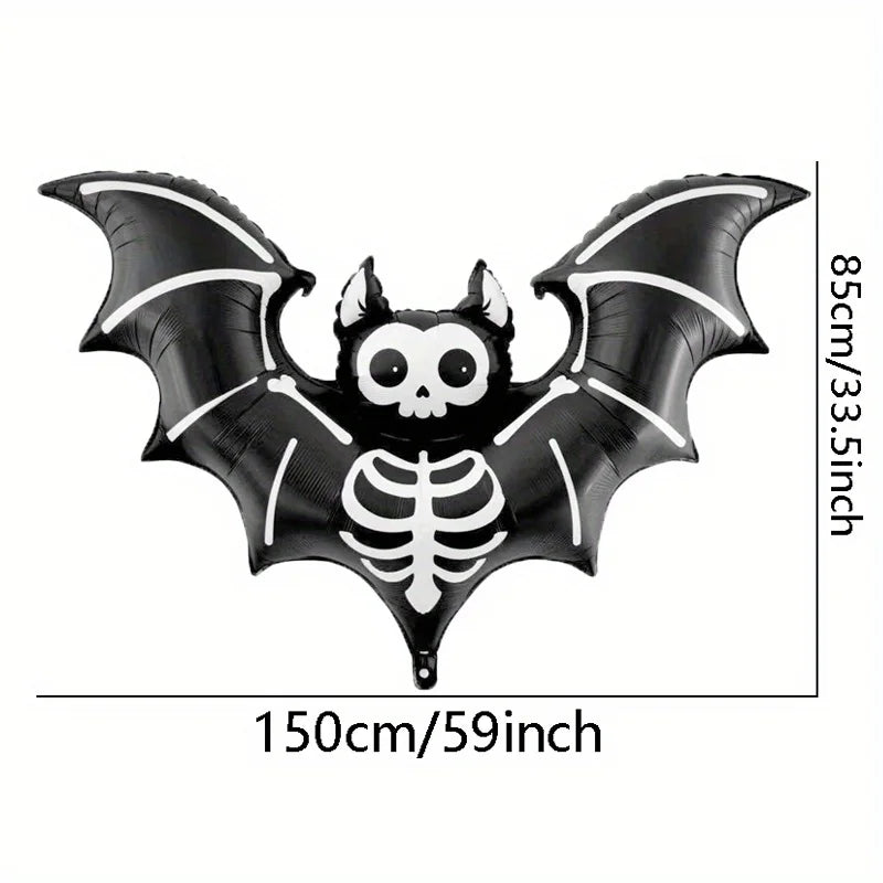 Matte 59 Inch Bat Halloween Balloon Black Aluminum Foil