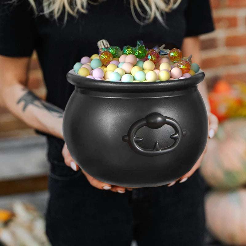 Witch Cauldron Candy Pot Storage Bucket For Halloween Party