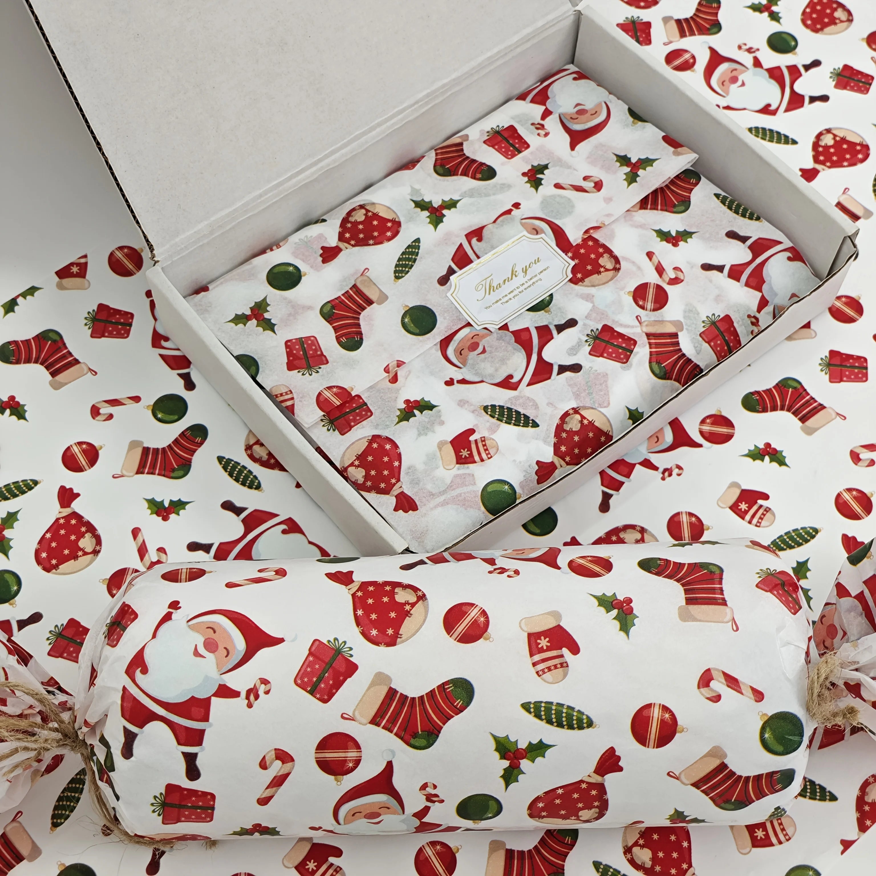 Santa and Christmas Gift Patterned Tissue Paper
