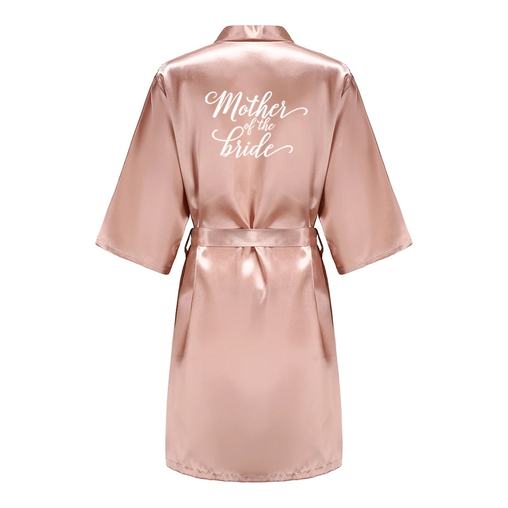 Rose Gold Satin Team Bride Robe